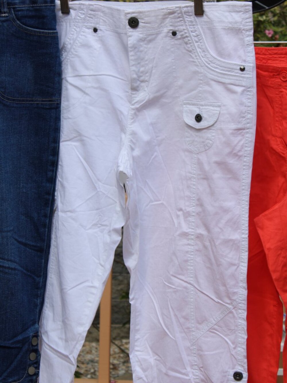 Style& Co. Women Caprice Pants bundle of 3 in white, orange, and blue jeans